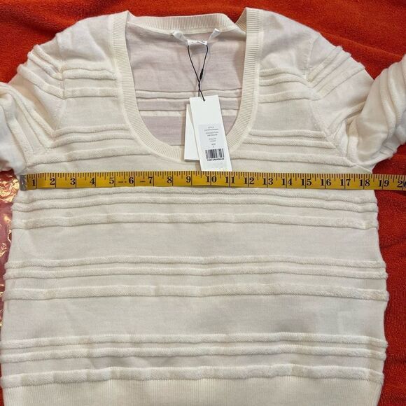 Veronica Beard Juni Merino Wool Sweater in Ivory Color .Size L - Picture 13 of 13